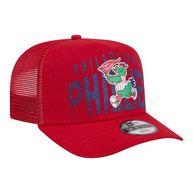 Youth New Era Red Philadelphia Phillies Logo Fade A-Frame 9FIFTY Snapback Hat