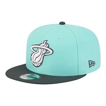 Men's New Era Turquoise/Charcoal Miami Heat Color Pack Two-Tone 9FIFTY Snapback Hat