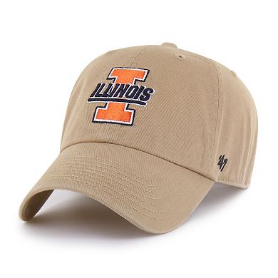 Men's '47 Khaki Illinois Fighting Illini Vault Clean Up Adjustable Hat