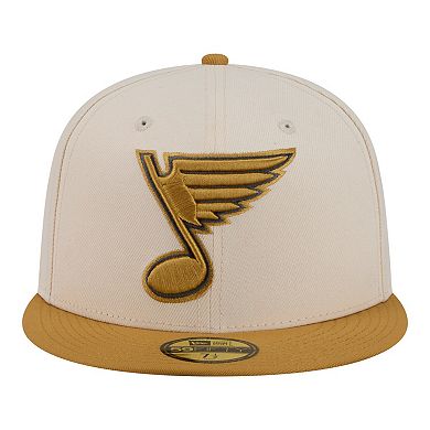 Men's New Era Cream/Tan St. Louis Blues Colorpack Two-Tone 59FIFTY Fitted Hat