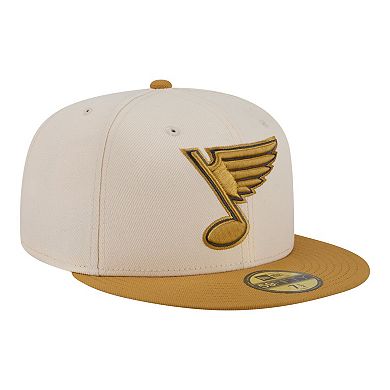 Men's New Era Cream/Tan St. Louis Blues Colorpack Two-Tone 59FIFTY Fitted Hat