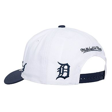 Unisex Mitchell & Ness White/Navy Detroit Tigers XL Script Pro Crown Adjustable Hat