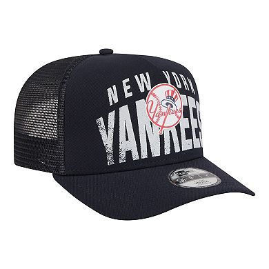Youth New Era Navy New York Yankees Logo Fade A-Frame 9FIFTY Snapback Hat