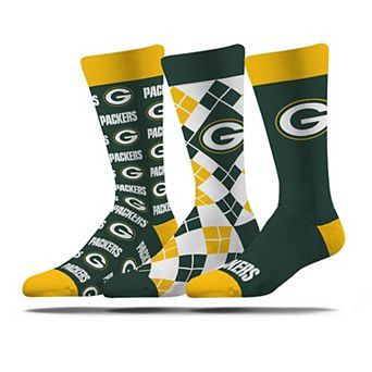 Unisex Strideline Green Bay Packers Business Knit Crew Socks Three-Pack Set
