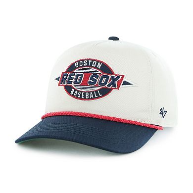 Men's '47 Natural/Navy Boston Red Sox Frame Out Hitch Adjustable Hat