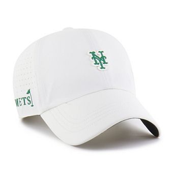 Men's '47 White New York Mets Elevated Greens Clean Up Adjustable Hat