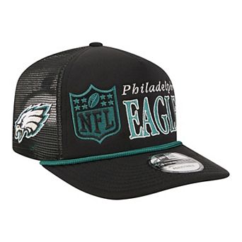 Men's New Era Black Philadelphia Eagles Throwback Foam 19TWENTY Adjustable Hat
