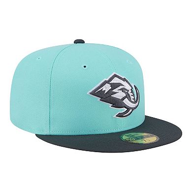 Men's New Era Turquoise/Charcoal Utah Mammoth Two-Tone Color Pack 59FIFTY Fitted Hat