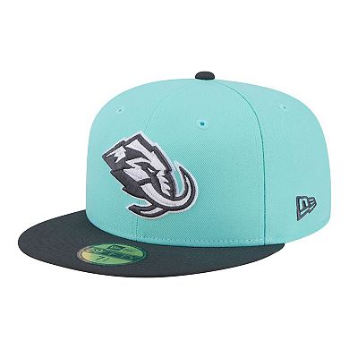 Men's New Era Turquoise/Charcoal Utah Mammoth Two-Tone Color Pack 59FIFTY Fitted Hat