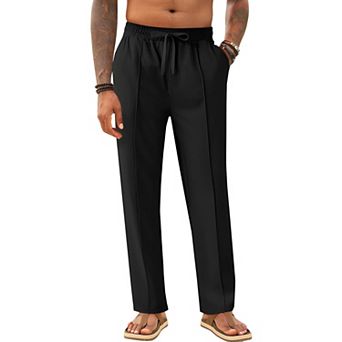 Mens Loose Fit Elastic Waist Pants