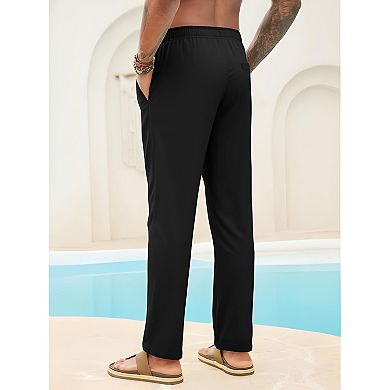 Mens Loose Fit Elastic Waist Pants
