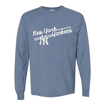 Women's Soft as a Grape Navy New York Yankees Pigment Dye Long Sleeve T-Shirt