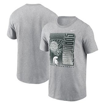 Men's Nike Heather Gray Michigan State Spartans Basketball Refresh T-Shirt