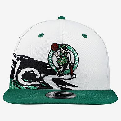 Youth New Era White/Kelly Green Boston Celtics Swept 9FIFTY Snapback Hat