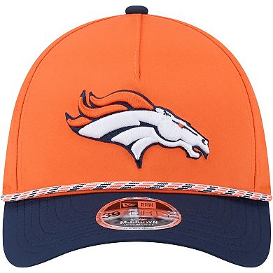 Men's Orange/Navy Denver Broncos Rope M-Crown A-Frame 39THIRTY Flex Hat