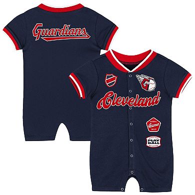 Infant Outerstuff Navy Cleveland Guardians Pinch Coverall