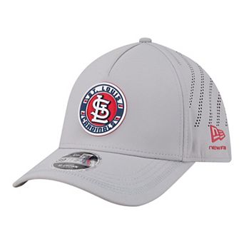 Men's New Era Gray St. Louis Cardinals Patch 39THIRTY A-Frame M-Crown Perforated Flex Hat