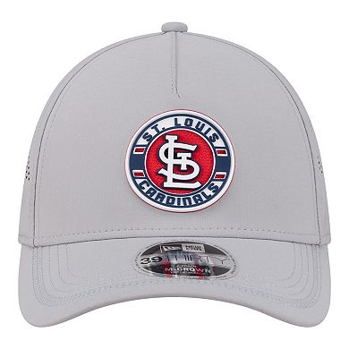 Men's New Era Gray St. Louis Cardinals Patch 39THIRTY A-Frame M-Crown Perforated Flex Hat