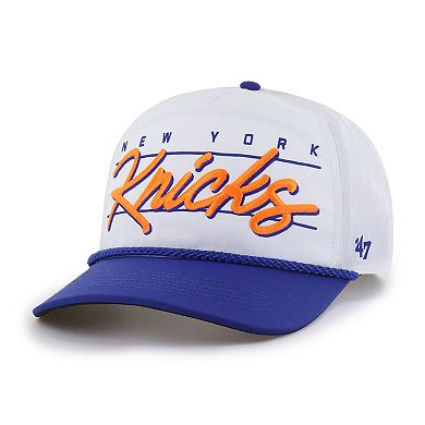 Men's '47 White New York Knicks brrr Condor Two-Tone Hitch Rope Adjustable Hat