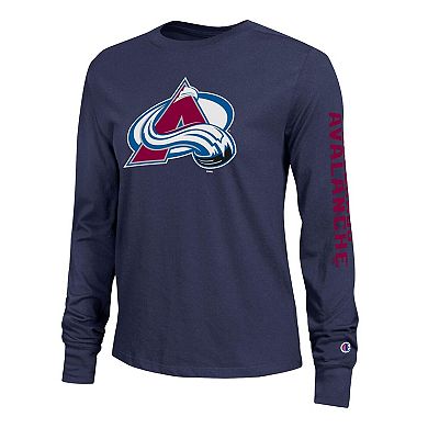 Women's Champion Blue Colorado Avalanche 2-Hit Long Sleeve T-Shirt