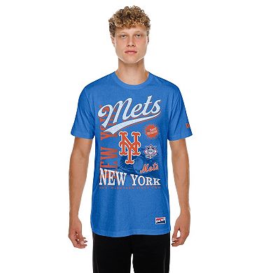 Men's New Era Royal New York Mets Oversized Throwback Distressed T-Shirt
