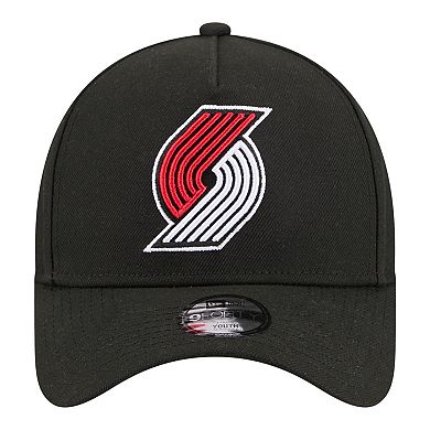 Youth New Era Black Portland Trail Blazers 9FORTY A-Frame Adjustable Hat