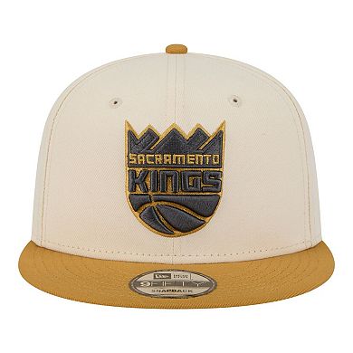 Men's New Era Cream/Tan Sacramento Kings Two-Tone Color Pack 9FIFTY Snapback Hat