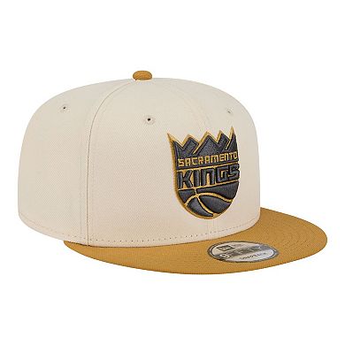 Men's New Era Cream/Tan Sacramento Kings Two-Tone Color Pack 9FIFTY Snapback Hat