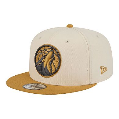 Men's New Era Cream/Tan Minnesota Timberwolves Two-Tone Color Pack 9FIFTY Snapback Hat