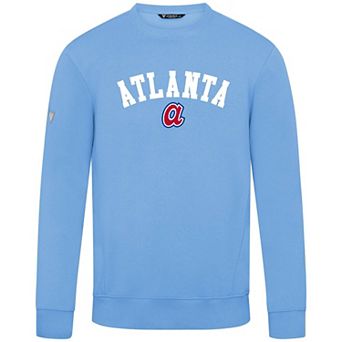 Men's Levelwear Light Blue Atlanta Braves Zane Felt Arch Pullover Sweatshirt