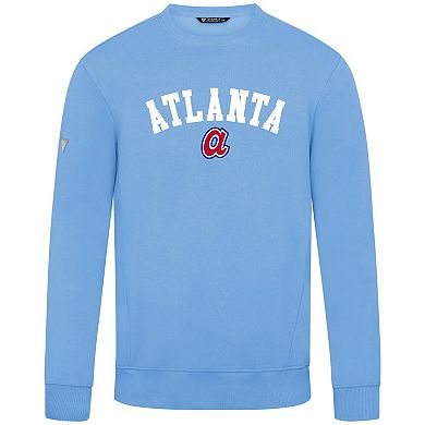 Men's Levelwear Light Blue Atlanta Braves Zane Felt Arch Pullover Sweatshirt