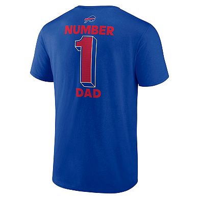 Men's Logo Athletic Royal Buffalo Bills #1 Dad Jersey T-Shirt