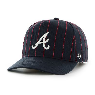Men's '47 x Rawlings Navy Atlanta Braves Pinstripe Hitch Adjustable Hat