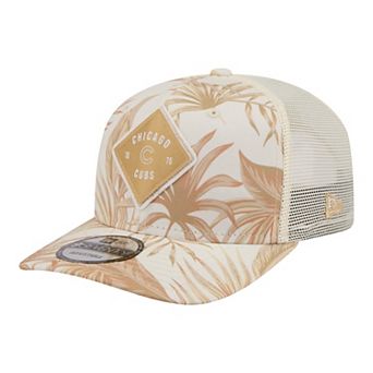 Men's New Era Tan Chicago Cubs Tonal Palm 9SEVENTY Adjustable Trucker Hat