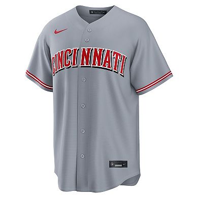 Men's Nike Elly De La Cruz Gray Cincinnati Reds Road Replica Jersey