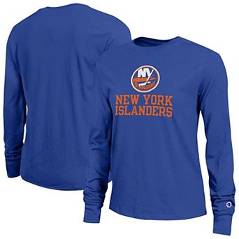 Women's Champion Royal New York Islanders Wordmark Lockup Long Sleeve T-Shirt