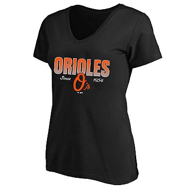 Women's Profile Black Baltimore Orioles Plus Size Wordmark V-Neck T-Shirt