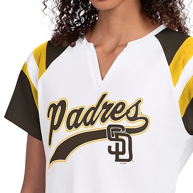 Women's Starter White San Diego Padres Game On Notch Neck T-Shirt
