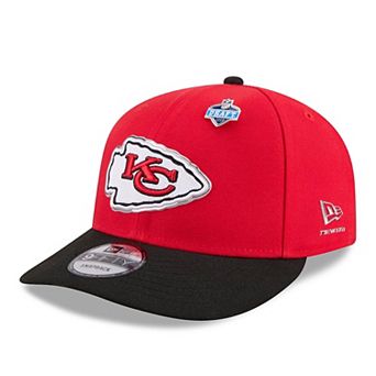 Men's New Era Red/Black Kansas City Chiefs 2026 NFL Draft On Stage Pre-Curved 9FIFTY Snapback Hat