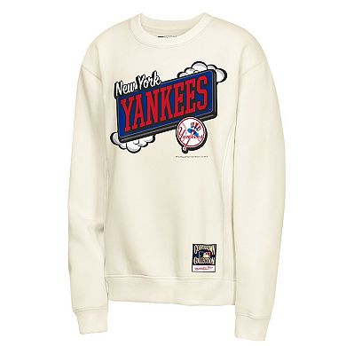Youth Mitchell & Ness Natural New York Yankees Retro Billboard Sweatshirt