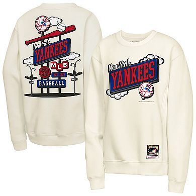 Youth Mitchell & Ness Natural New York Yankees Retro Billboard Sweatshirt