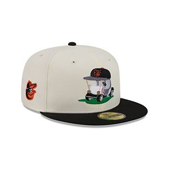 Men's New Era Cream/Black Baltimore Orioles Bullpen Cart 59FIFTY Fitted Hat