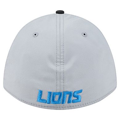 Men's Silver/Black Detroit Lions Rope M-Crown A-Frame 39THIRTY Flex Hat