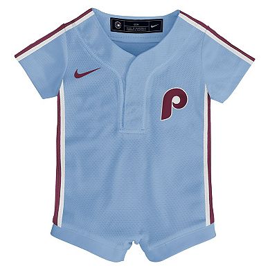 Infant Nike Light Blue Philadelphia Phillies Alternate Replica Romper Jersey