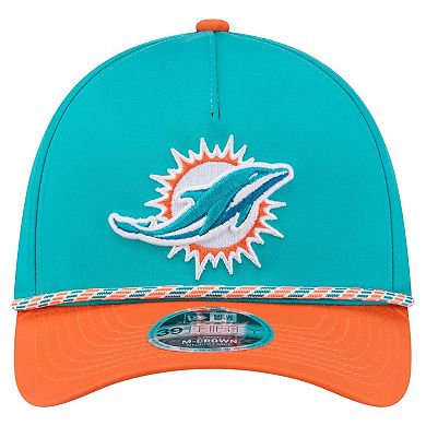 Men's Aqua/Orange Miami Dolphins Rope M-Crown A-Frame 39THIRTY Flex Hat