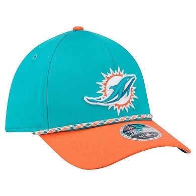 Men's Aqua/Orange Miami Dolphins Rope M-Crown A-Frame 39THIRTY Flex Hat