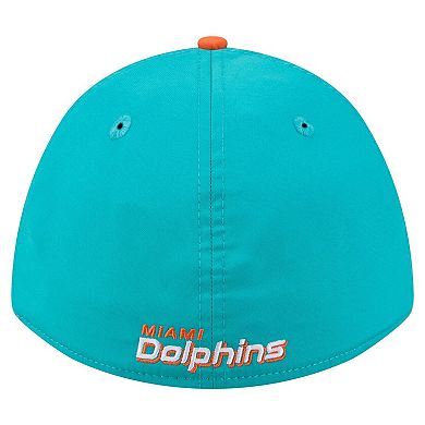 Men's Aqua/Orange Miami Dolphins Rope M-Crown A-Frame 39THIRTY Flex Hat
