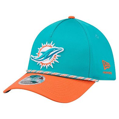 Men's Aqua/Orange Miami Dolphins Rope M-Crown A-Frame 39THIRTY Flex Hat