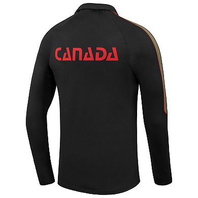 Men's Nike Black Canada Soccer Strike Drill Quarter-Zip Long Sleeve Dri-FIT Top