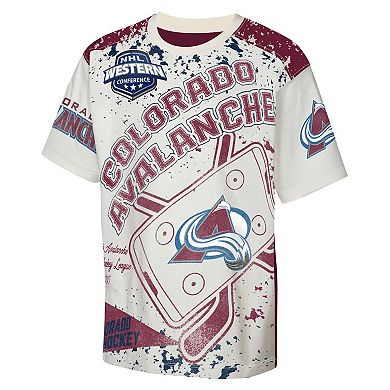 Youth Outerstuff Cream Colorado Avalanche Top Player T-Shirt
